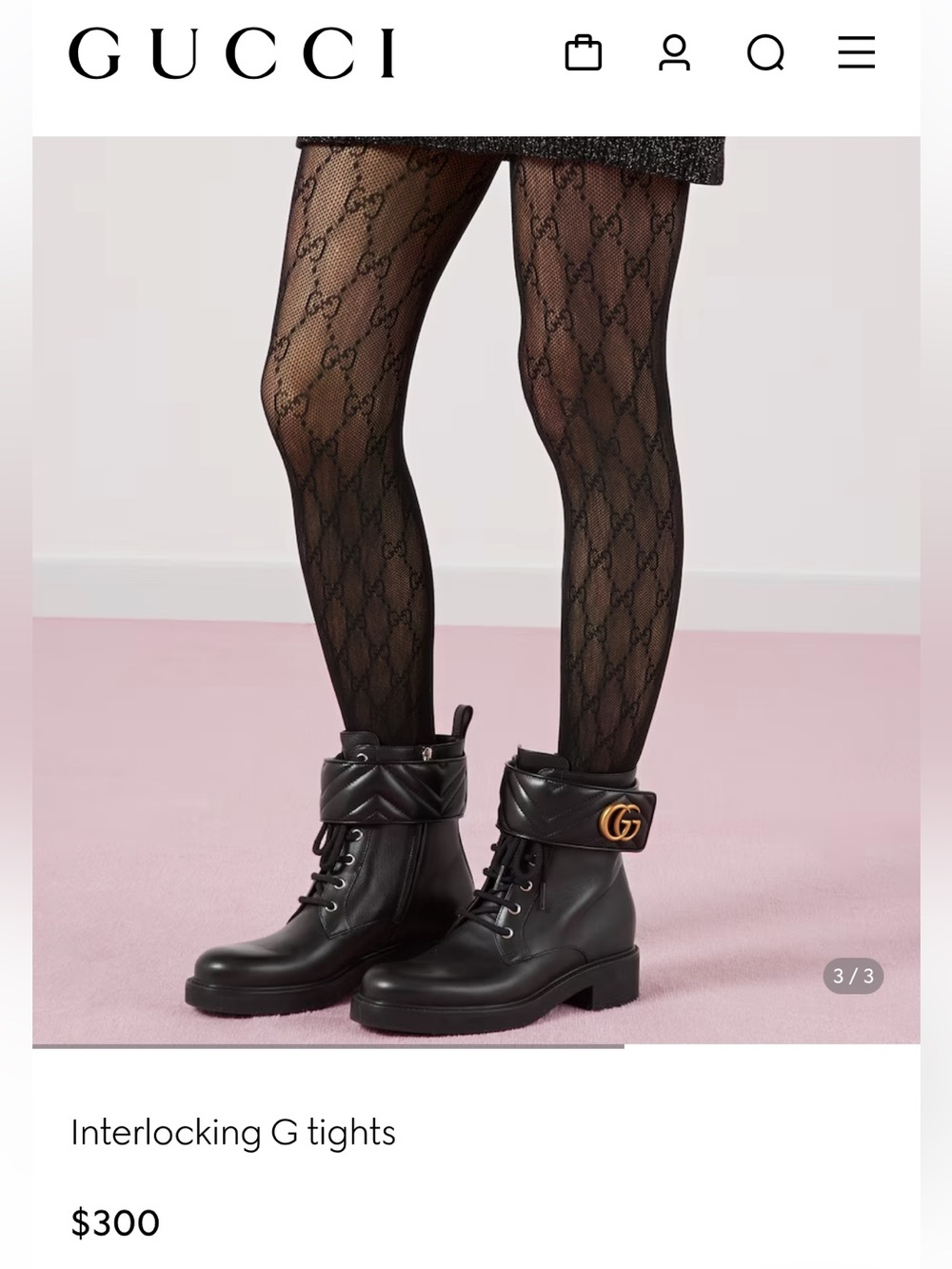 Gucci Women's Interlocking G Tights in Black